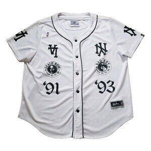 Vintage Y2K Post Game Tupac & Biggie Size 4XL Mens White Baseball Jersey 91 93